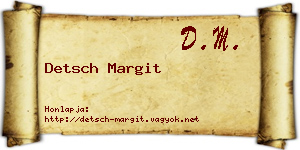 Detsch Margit névjegykártya